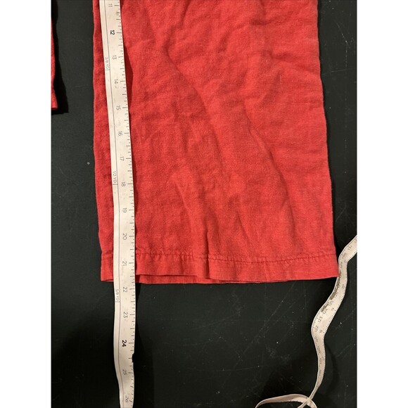 Vintage Y2K Wrapper Low Rise Linen Wide Leg Crop Pants Cargo Pedal Pusher Red‎ - Picture 14 of 16